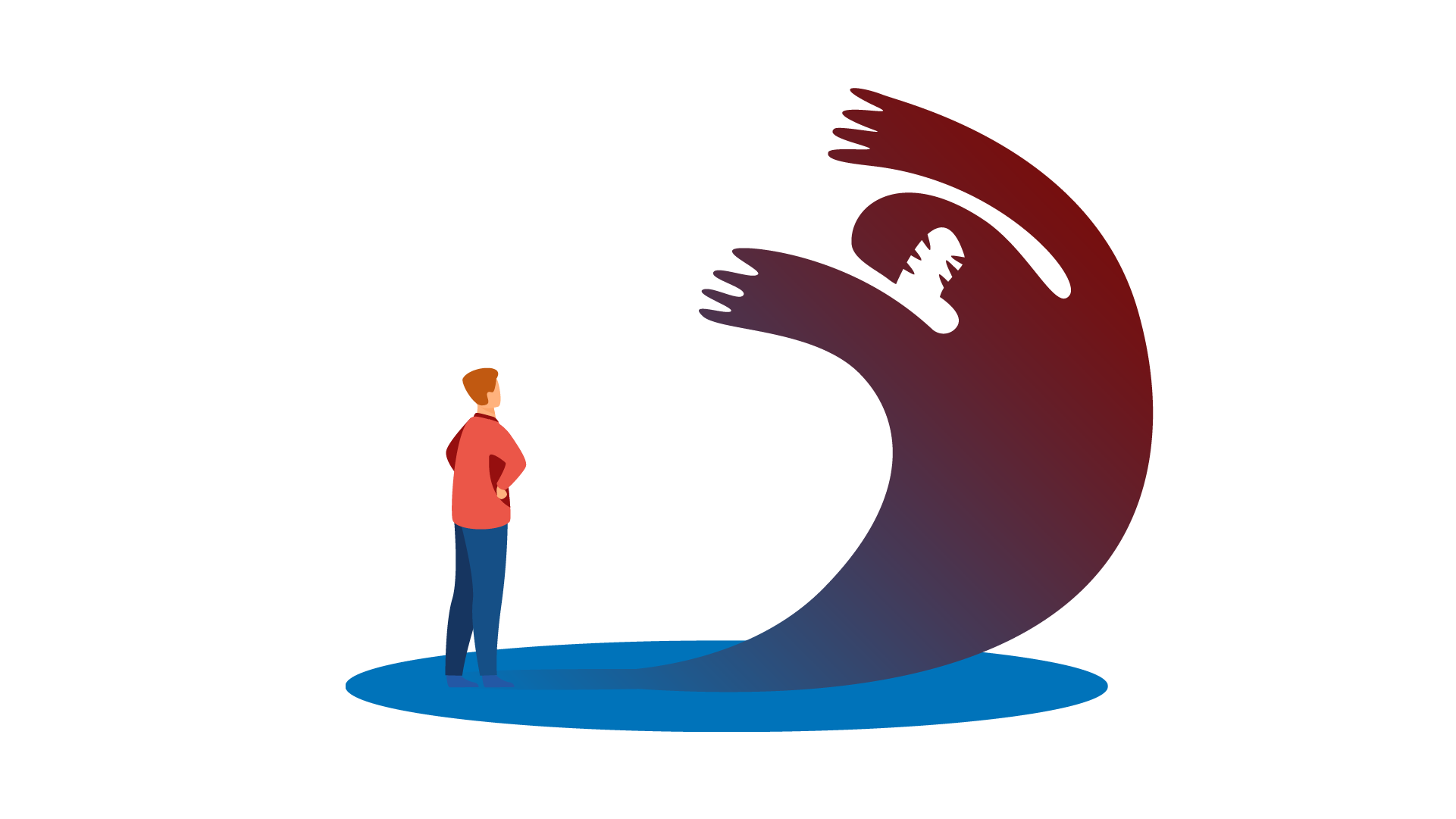 Ilustración de persona afrontando el miedo