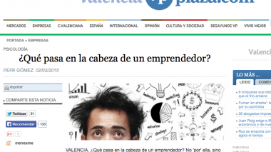 Artículo emprendedores psicología Valencia Plaza